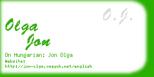 olga jon business card